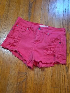 Altar'd State Pink Jean Distressed Shorts Size 29/9